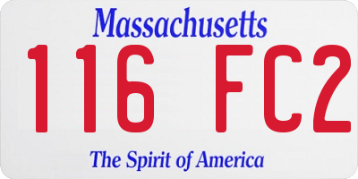 MA license plate 116FC2