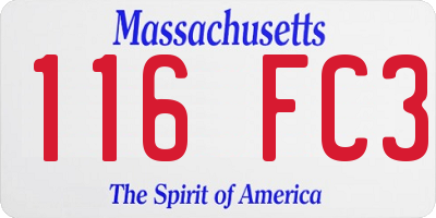 MA license plate 116FC3