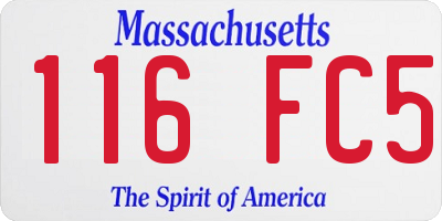 MA license plate 116FC5