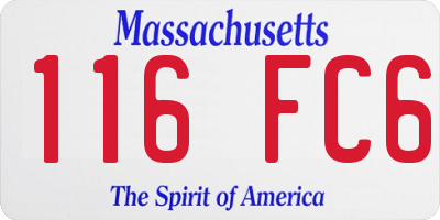 MA license plate 116FC6