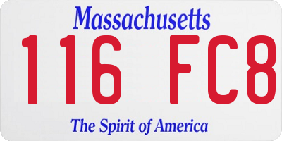 MA license plate 116FC8