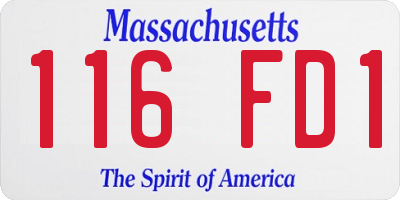 MA license plate 116FD1