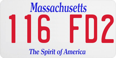 MA license plate 116FD2