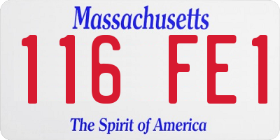 MA license plate 116FE1