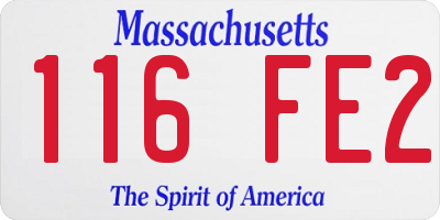 MA license plate 116FE2