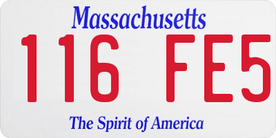 MA license plate 116FE5