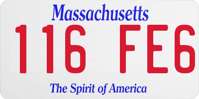 MA license plate 116FE6