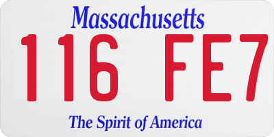MA license plate 116FE7