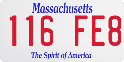 MA license plate 116FE8