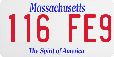 MA license plate 116FE9