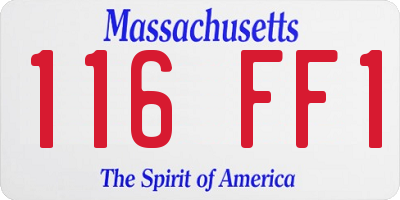 MA license plate 116FF1