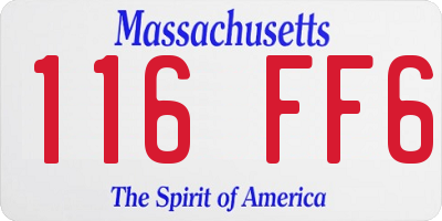 MA license plate 116FF6