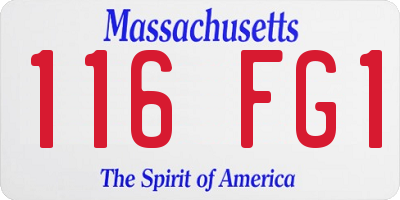 MA license plate 116FG1
