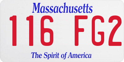 MA license plate 116FG2
