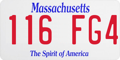 MA license plate 116FG4