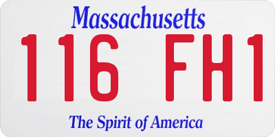 MA license plate 116FH1