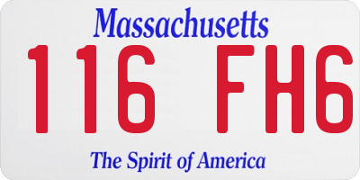 MA license plate 116FH6