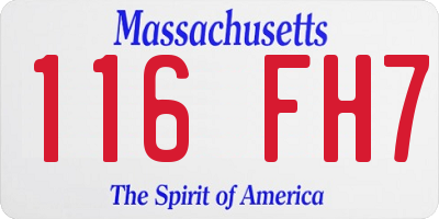 MA license plate 116FH7