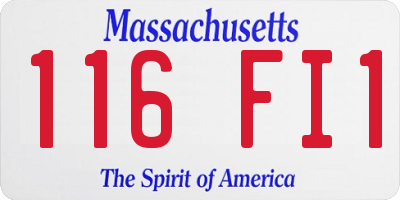 MA license plate 116FI1