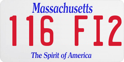 MA license plate 116FI2