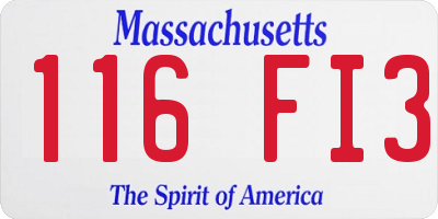 MA license plate 116FI3