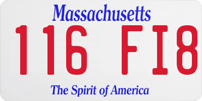 MA license plate 116FI8
