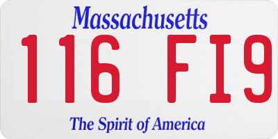 MA license plate 116FI9
