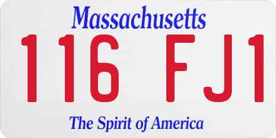 MA license plate 116FJ1