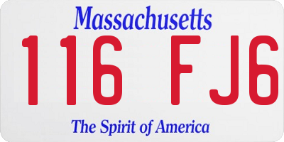 MA license plate 116FJ6