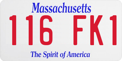MA license plate 116FK1