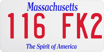 MA license plate 116FK2