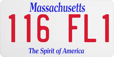 MA license plate 116FL1