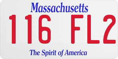 MA license plate 116FL2