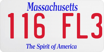 MA license plate 116FL3