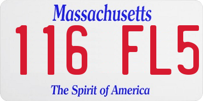 MA license plate 116FL5