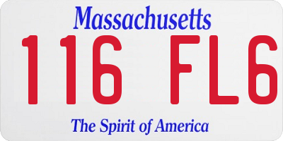 MA license plate 116FL6