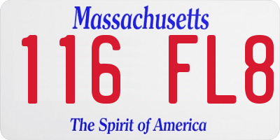 MA license plate 116FL8
