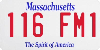 MA license plate 116FM1