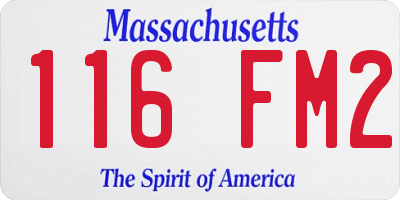MA license plate 116FM2