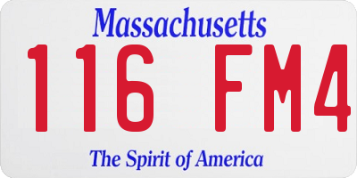 MA license plate 116FM4