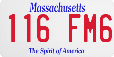 MA license plate 116FM6