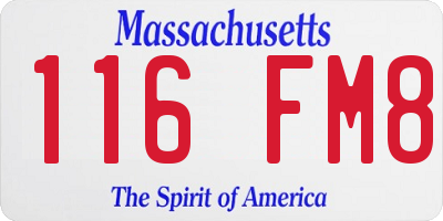 MA license plate 116FM8