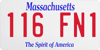 MA license plate 116FN1