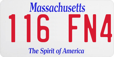 MA license plate 116FN4