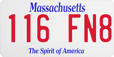 MA license plate 116FN8