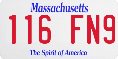 MA license plate 116FN9