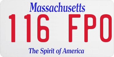 MA license plate 116FP0