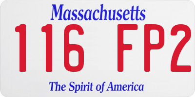 MA license plate 116FP2