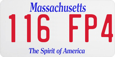 MA license plate 116FP4