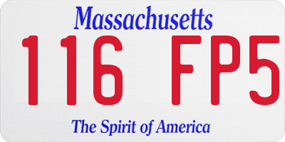 MA license plate 116FP5